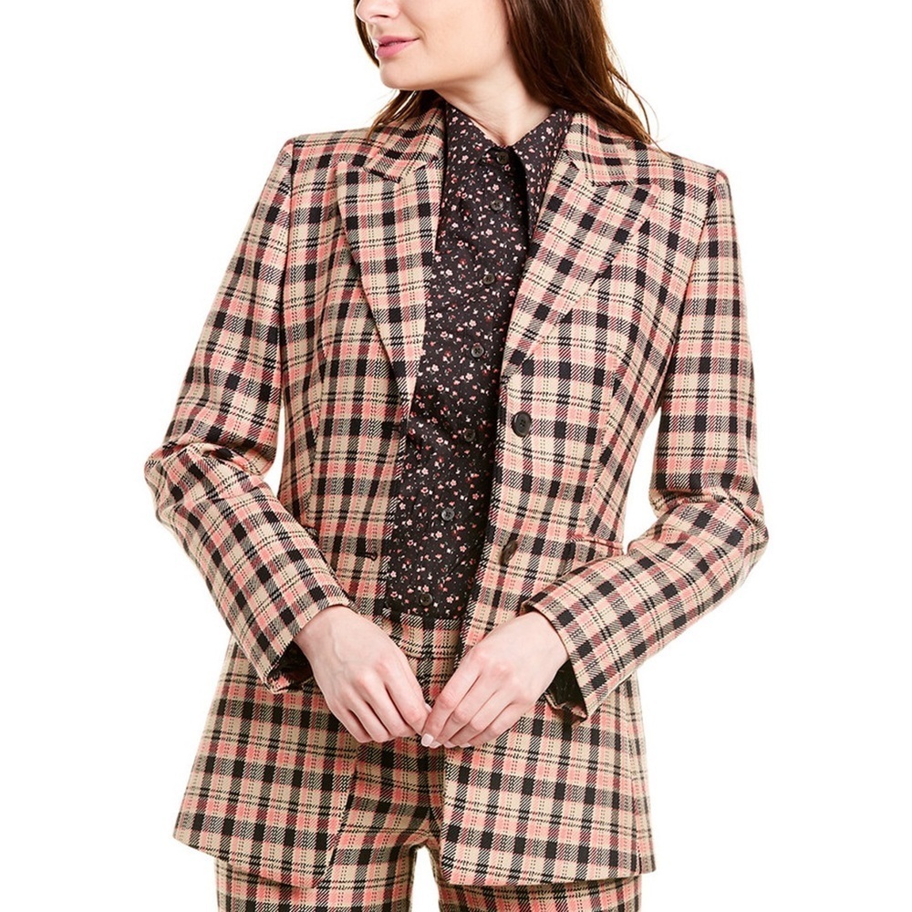 Michael Kors Collection - Plaid Wool Blazer - Rosewood